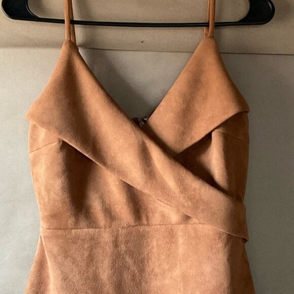Lulu's Chic Tan Mini Dress. Spaghetti straps. Size M. - Picture 2 of 9